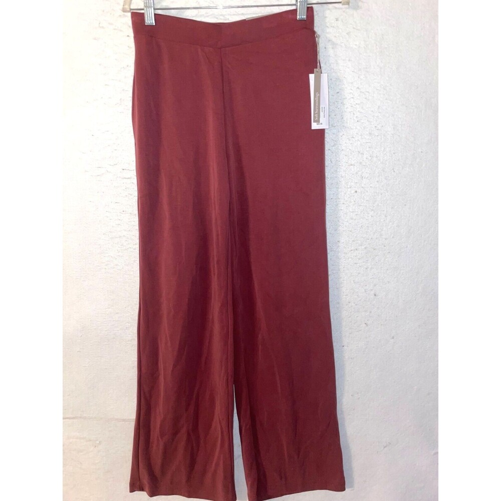 SOFT SURROUNDINGS Maroon Wide Leg Cupro Well Being Pants Sz S 31" Women's NWT